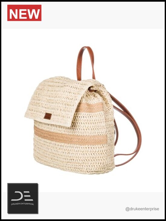 Straw Backpack, Casual Daypack, Travel, Lightweight, Eco-Friendly, Adjustable